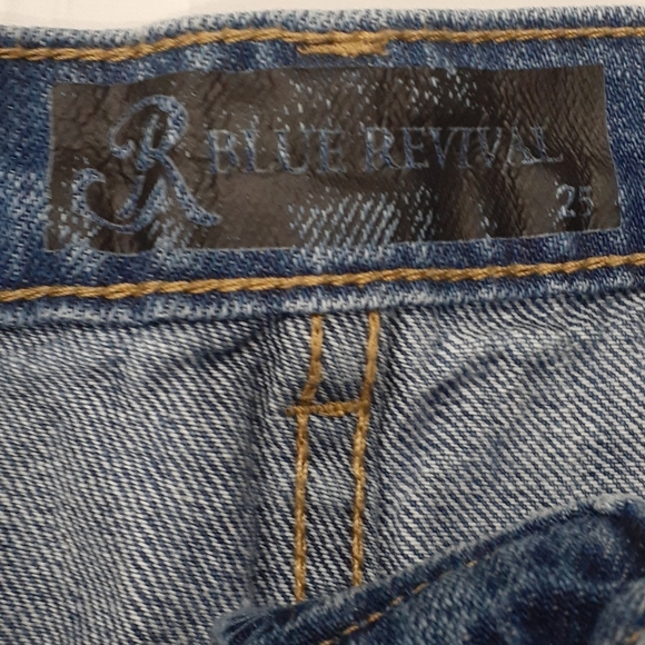 Blue Revival blue distressed jean shorts s… - Picture 5 of 14